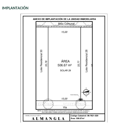 VENTA DE TERRENO EN URB ALMANGLA VIA A LA COSTA