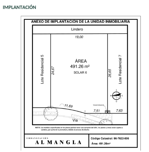 VENTA DE TERRENO EN URB ALMANGLA VIA A LA COSTA